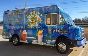 Shaved Ice Food Truck with frog logo
